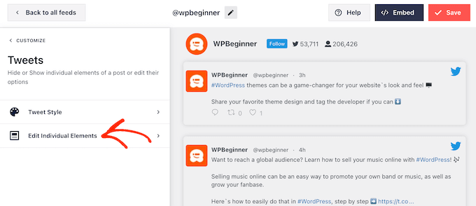 Personalizando os botões de retuíte em um feed incorporado do Twitter Customizing the retweet buttons in an embedded Twitter feed