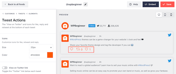 Adicionando um botão de retuíte personalizado ao WordPress usando Smash Balloon Adding a custom retweet button to WordPress using Smash Balloon