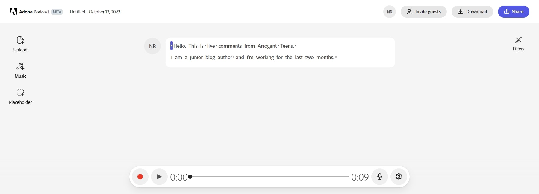 adobe podcast ai înregistrat audio