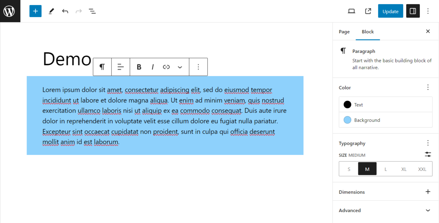 Personalize estilos de bloco de Gutenberg