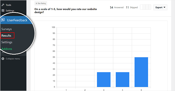 ตัวอย่างผลการสำรวจ UserFeedback UserFeedback survey results example
