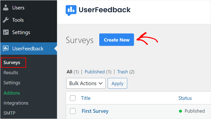 การสร้างแบบสำรวจ UserFeedback ใหม่ Creating a new UserFeedback survey