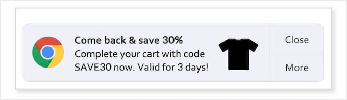 Przykład kuponu z powiadomieniem push Push notification coupon example