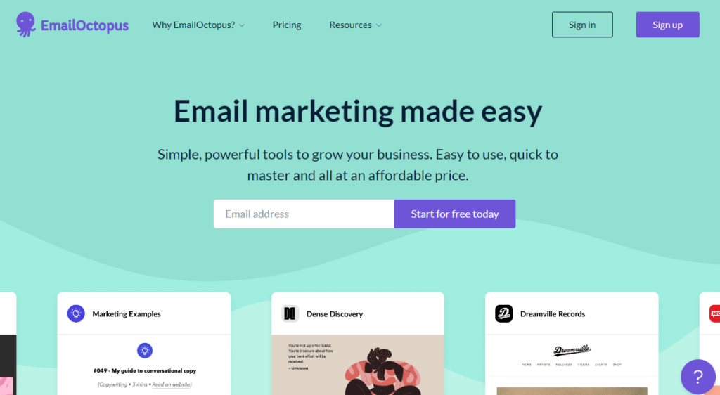 EmailOctopus — дешевые услуги email-маркетинга