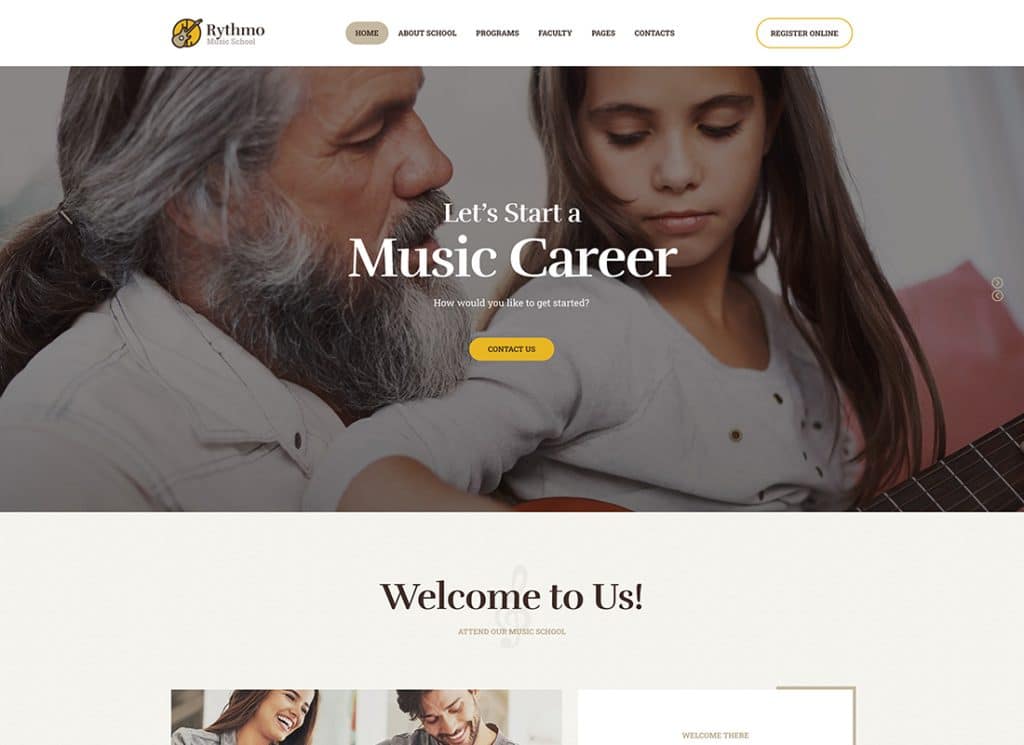 Rythmo - 芸術と音楽学校の WordPress テーマ