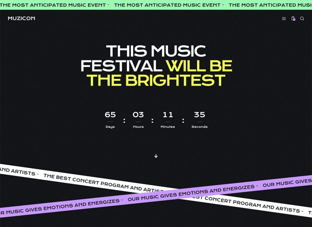 Muzicon - 音楽フェスティバルとコンサートの WordPress テーマ