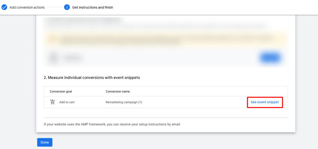 Cette capture d'écran montre où cliquer pour obtenir le code de suivi.