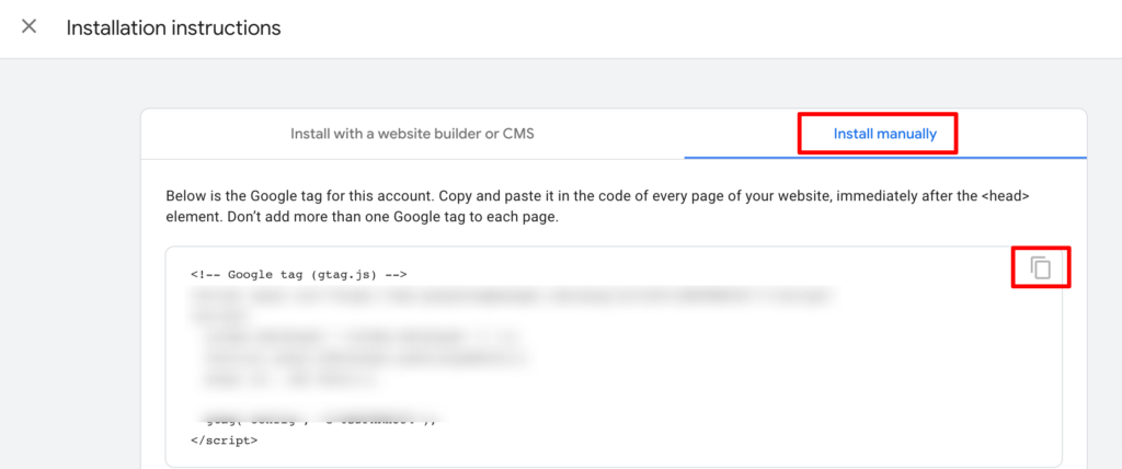 Cette image montre le code de suivi Google Analytics