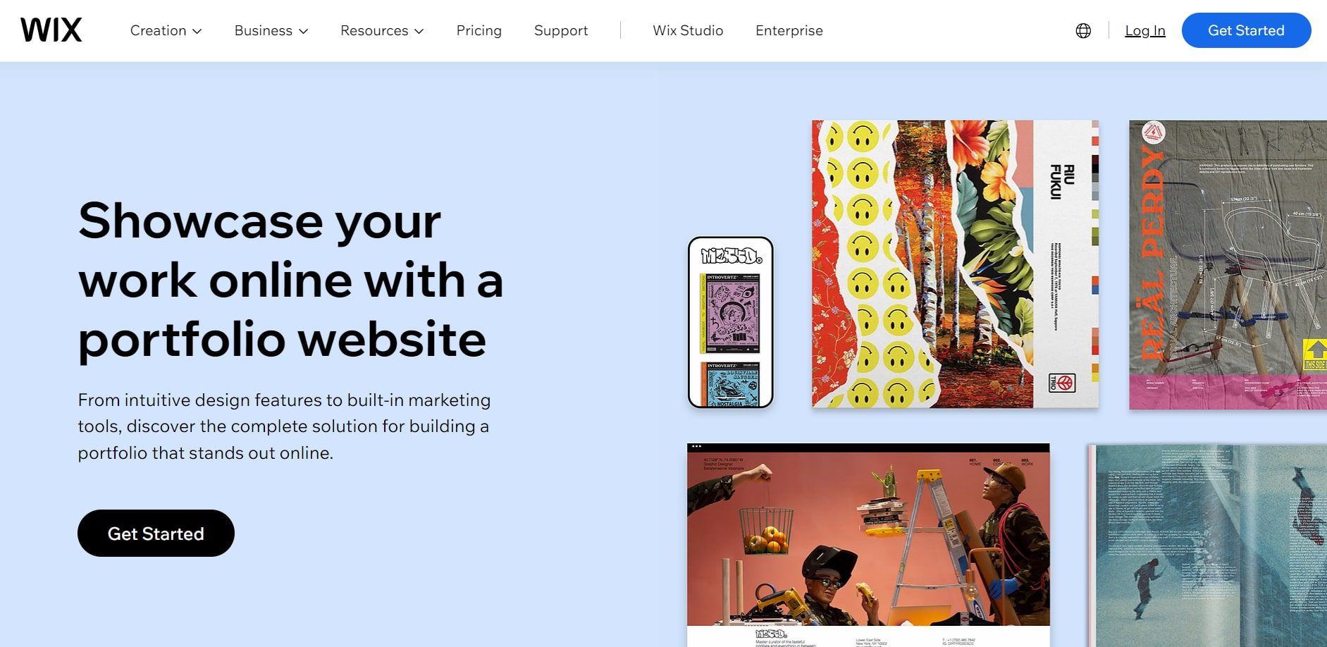 Wix - Cel mai bun constructor de site-uri web de portofoliu