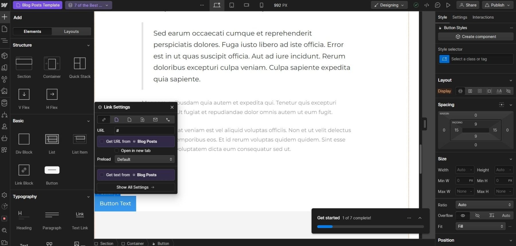 Elemente webflow drag and drop