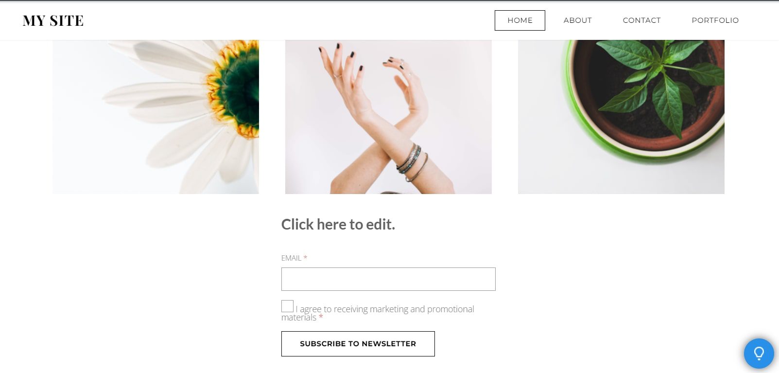 Formular de buletin informativ Weebly