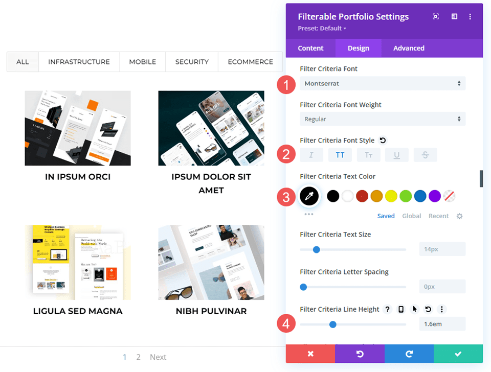 Teks Kriteria Filter Portofolio yang Dapat Difilter