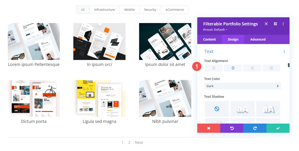 Teks Portofolio yang Dapat Difilter