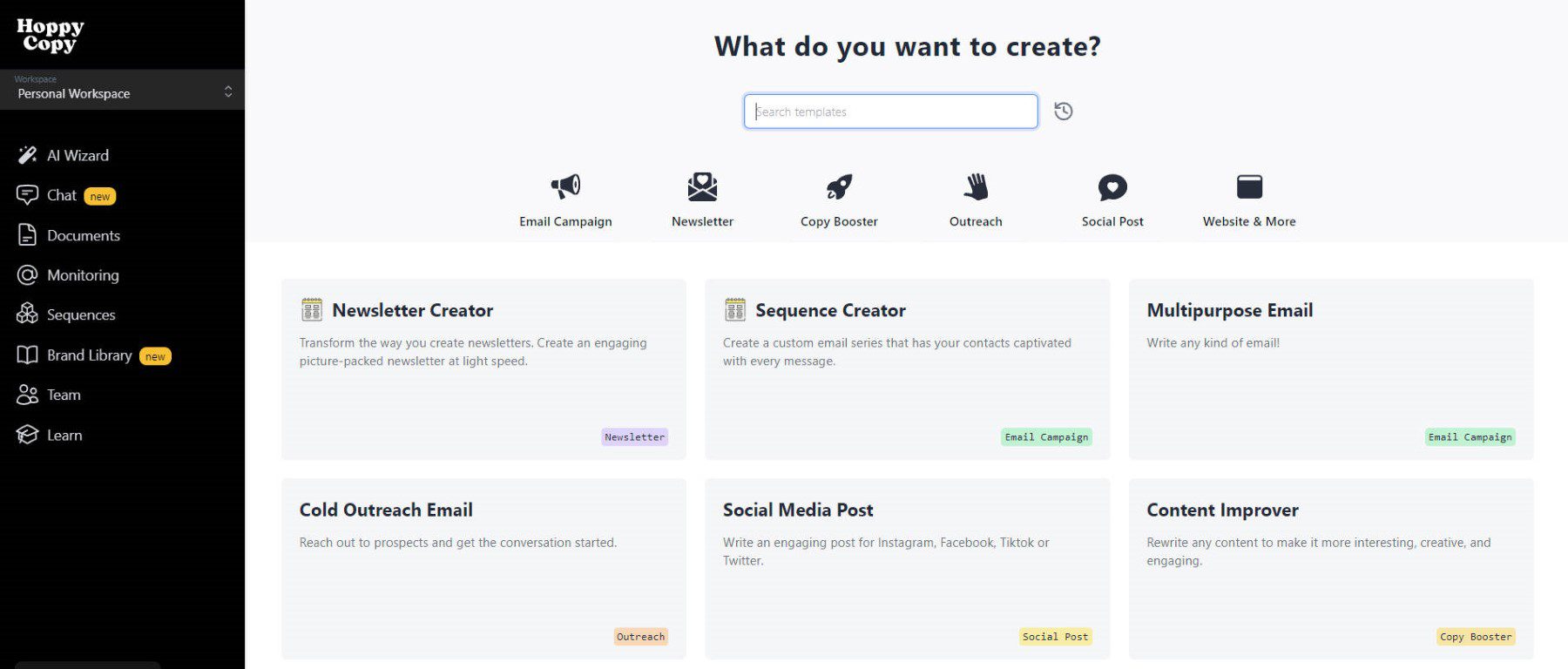 Gerador de e-mail HoppyCopy AI