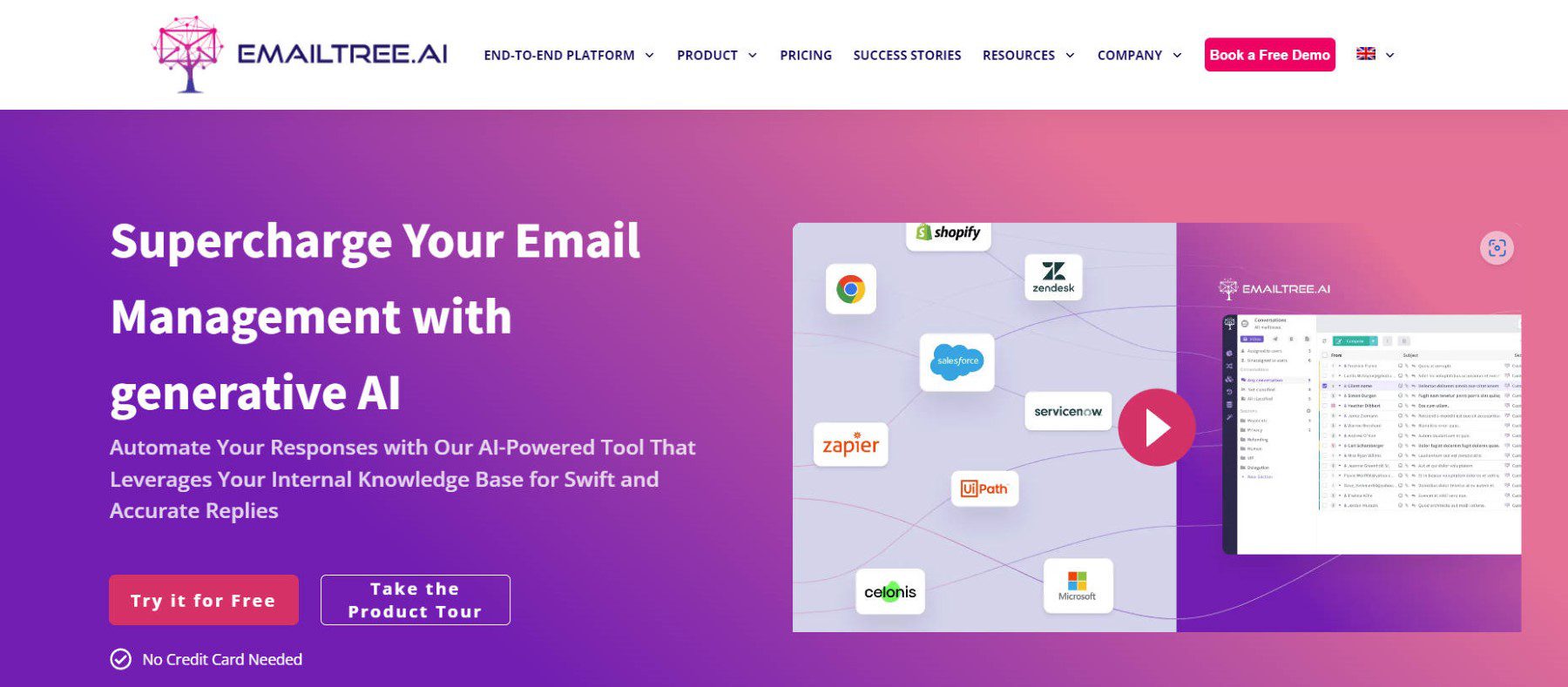 EmailTree.ai - Página inicial - outubro de 2023