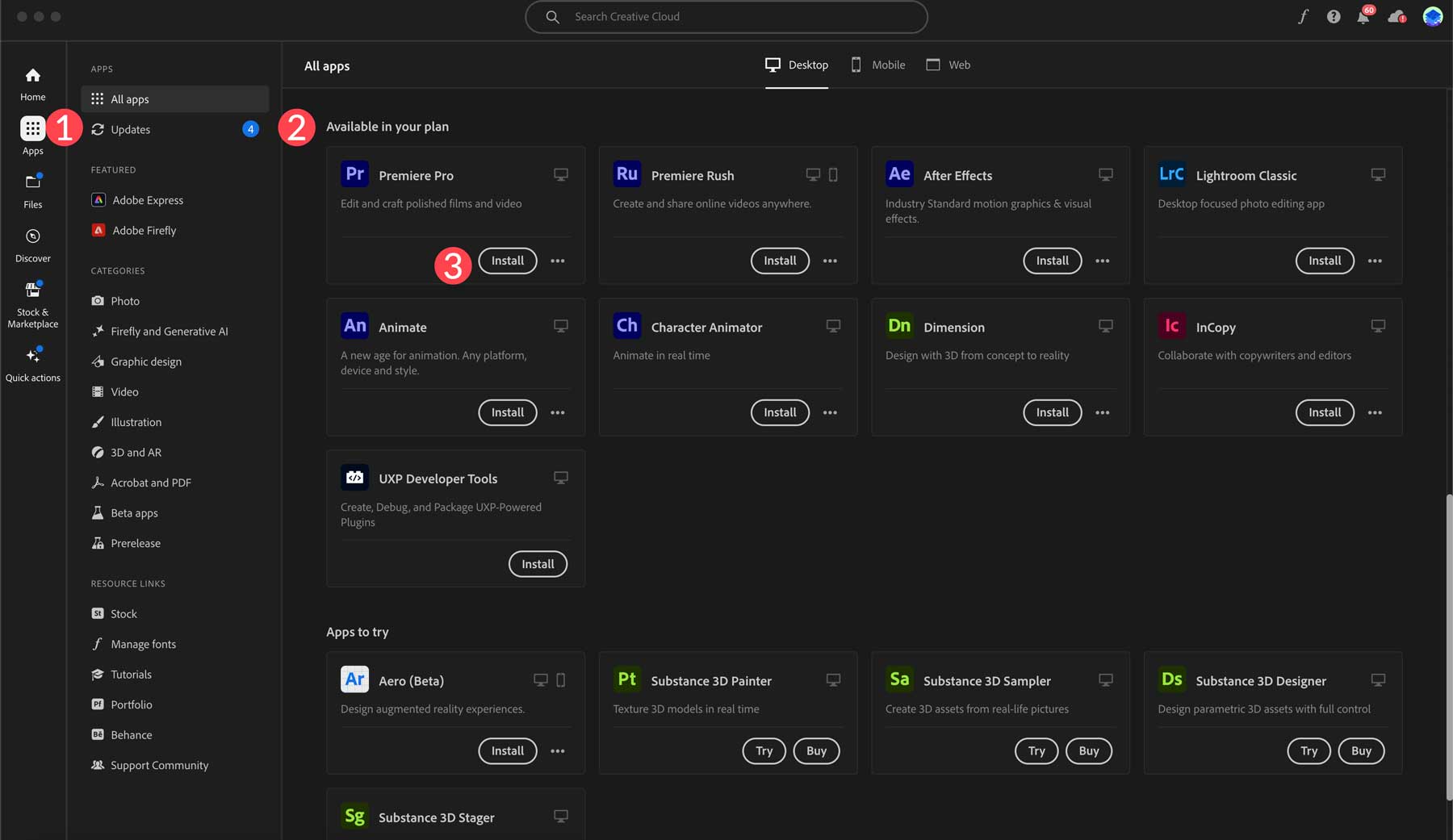 Instalați Adobe Premiere Pro