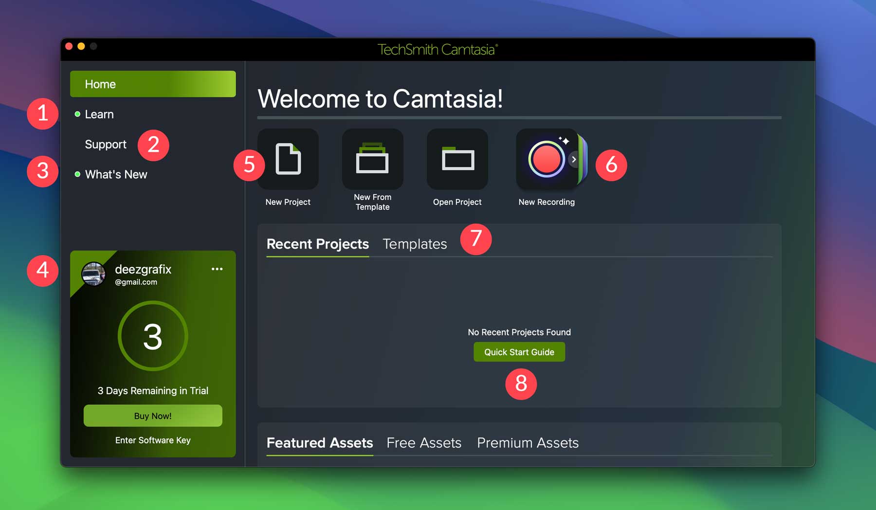 Cruscotto Camtasia
