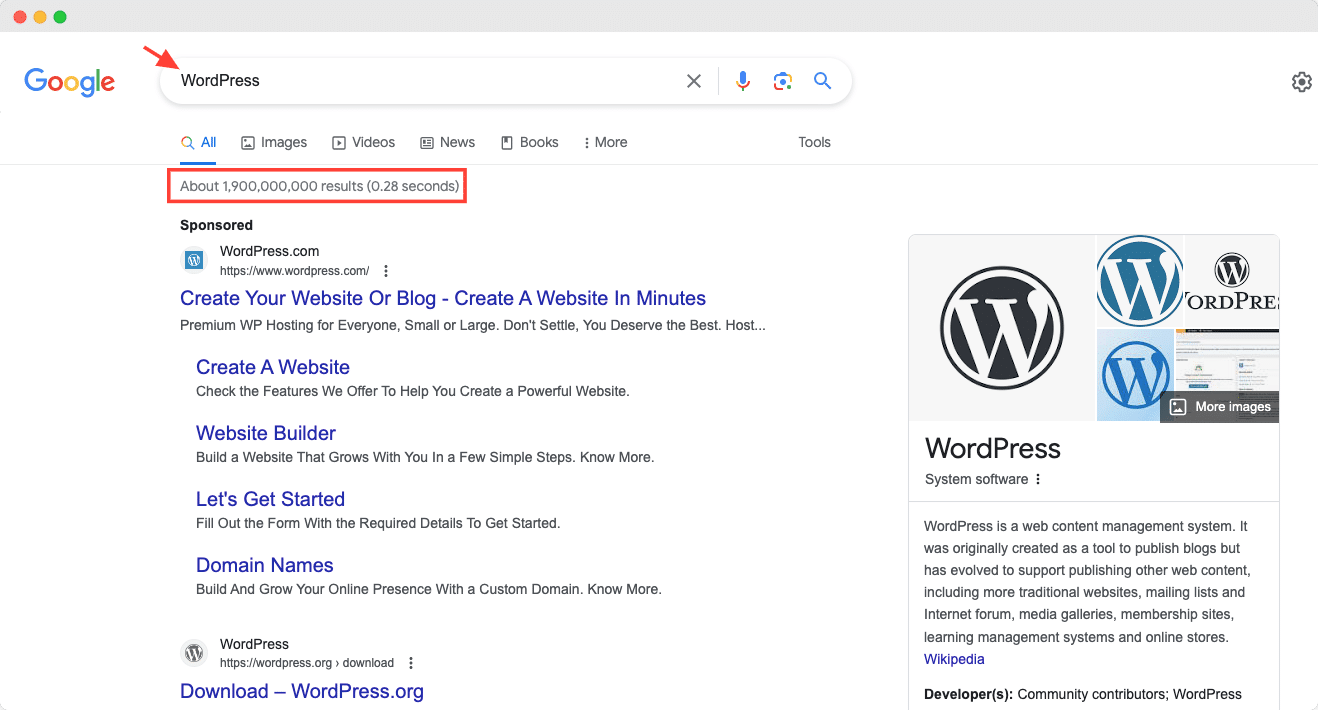 検索エンジンでの WordPress 用語のボリュームの多さは、驚くべき WordPress 統計の 1 つです high volume for WordPress term in search engine is one of the surprising wordpress statistics