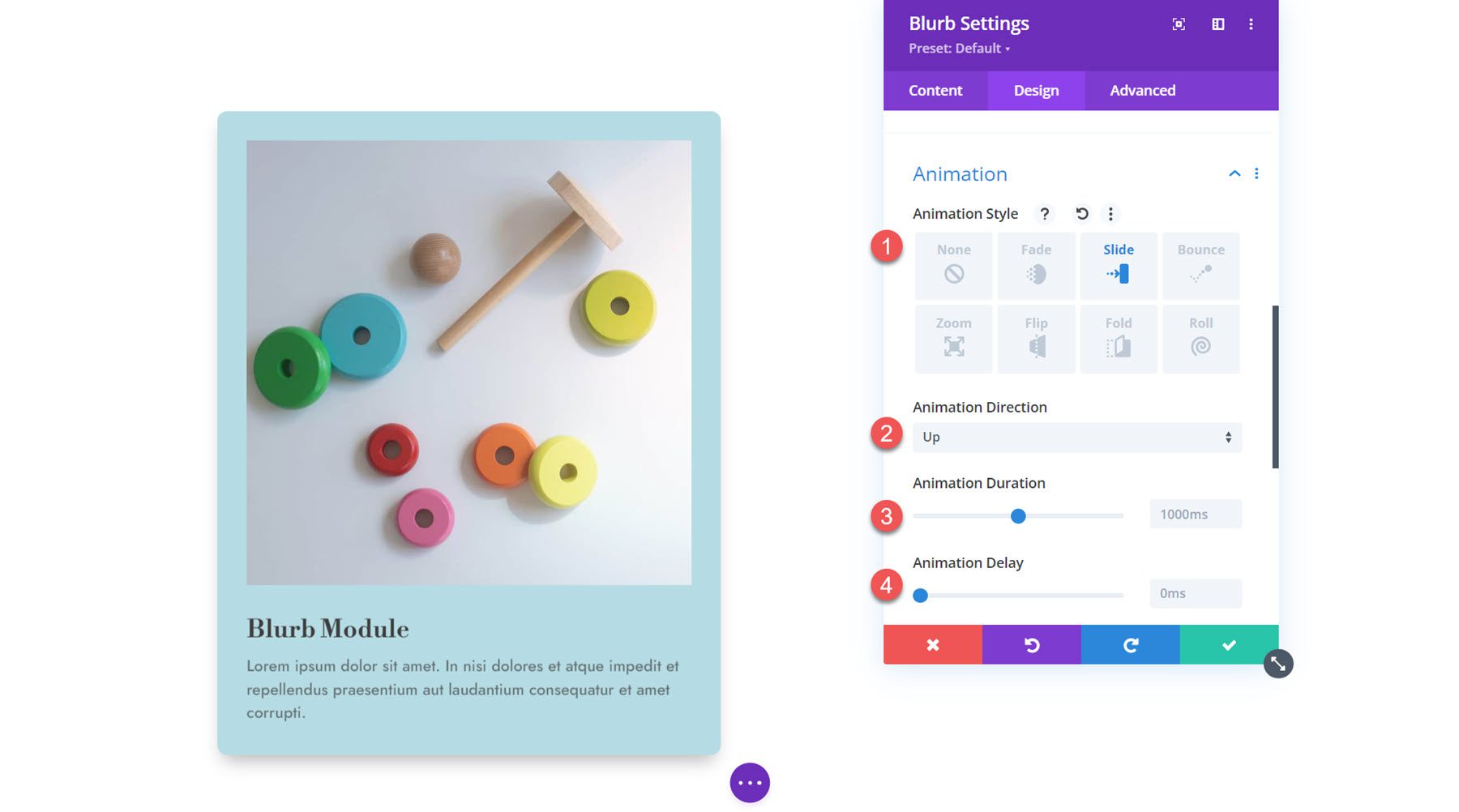 Animación del módulo Divi Blurb