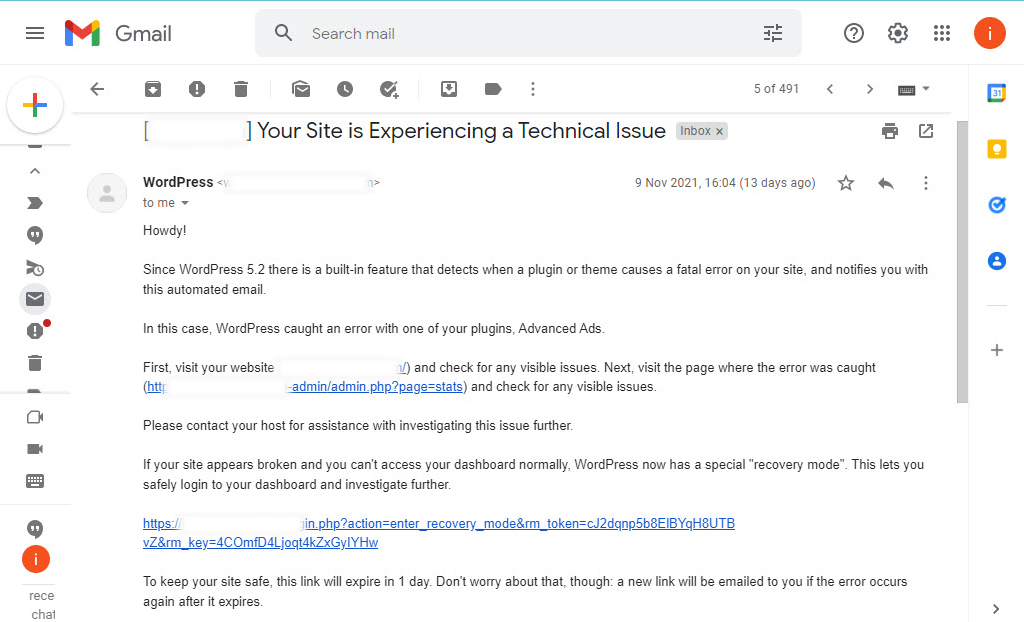 「Web サイトで重大なエラーが発生しました」を修正する方法? 3 there has been a critical error on this website error details in email