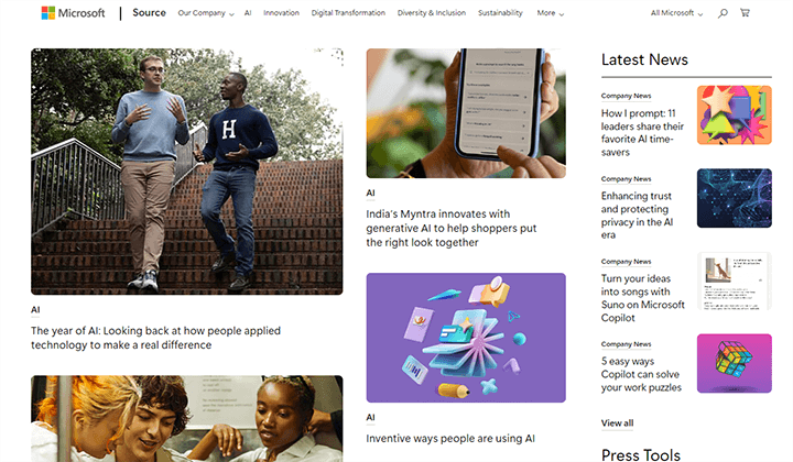 2024 年超過 15 個使用 WordPress 建立的最受歡迎網站 9 microsoft news 204