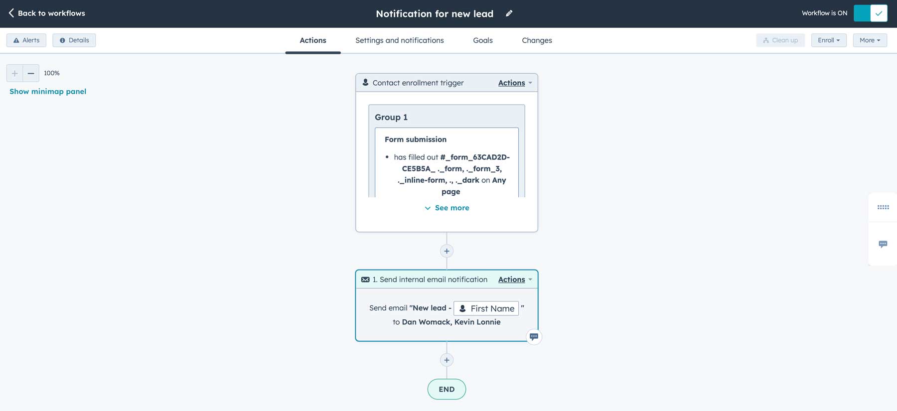HubSpot のワークフロー