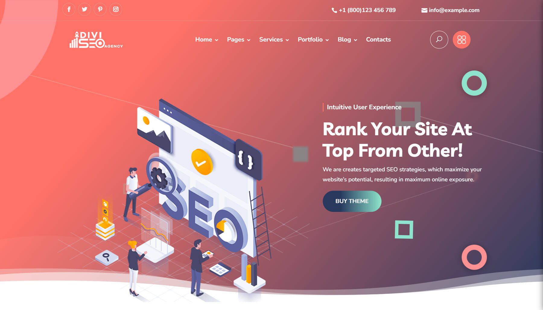 Тема Divi SEO-агентства