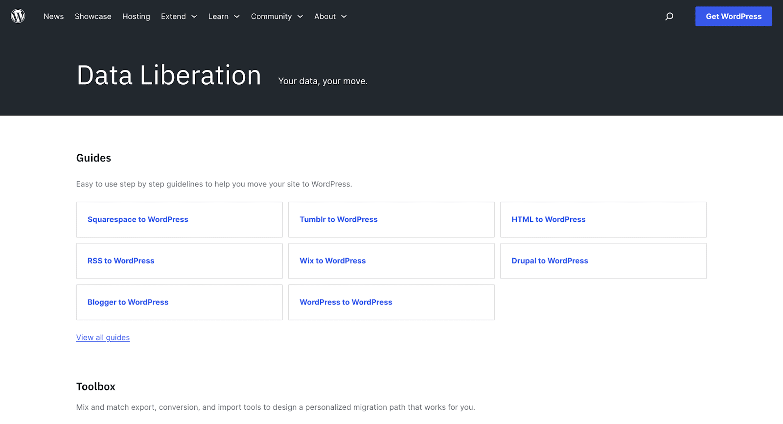 WordPress数据解放 WordPress Data Liberation