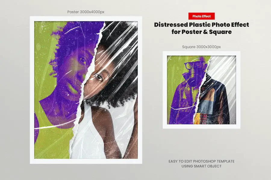 Effetto fotografico plastica invecchiata -