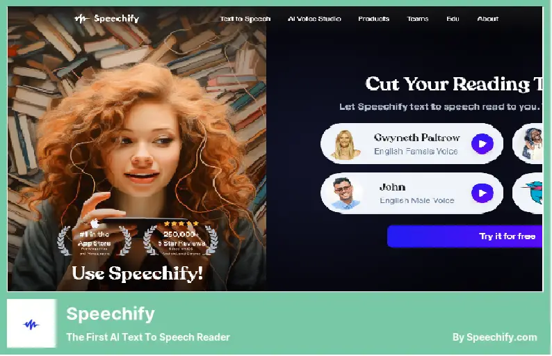 Speechify: il primo lettore di sintesi vocale AI