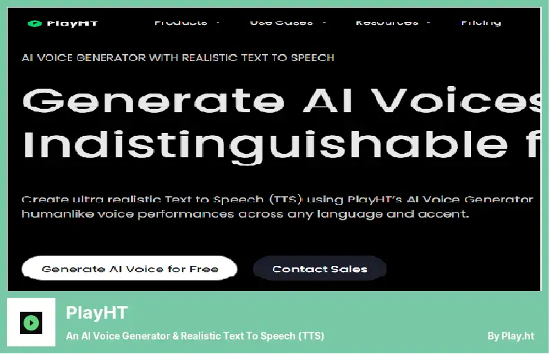 PlayHT - Un generatore vocale AI e sintesi vocale realistica (TTS)