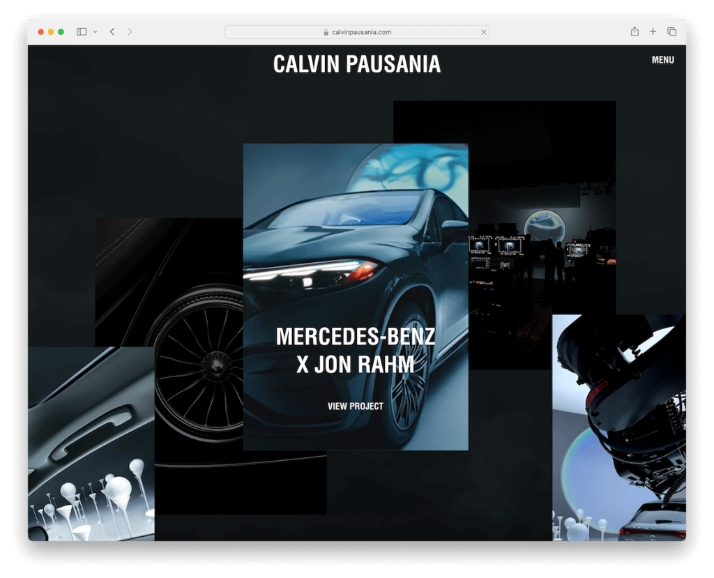 exemplo de portfólio wix de calvin pausania