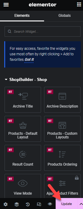 modèle de mise à jour - Modifier la page produit WooCommerce