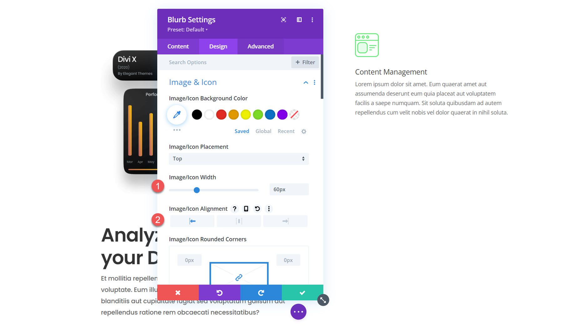 Divi ブラーブ画像アイコンを使用してフローティングブラーブ モジュールを作成する方法