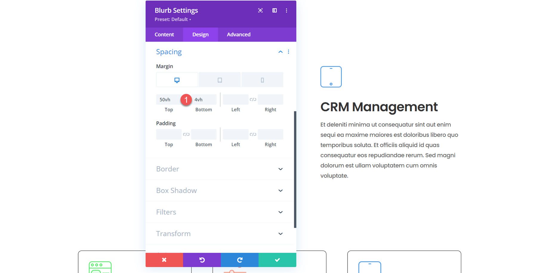 Divi Blurb 3 Margin を使用してフローティング Blurb モジュールを作成する方法