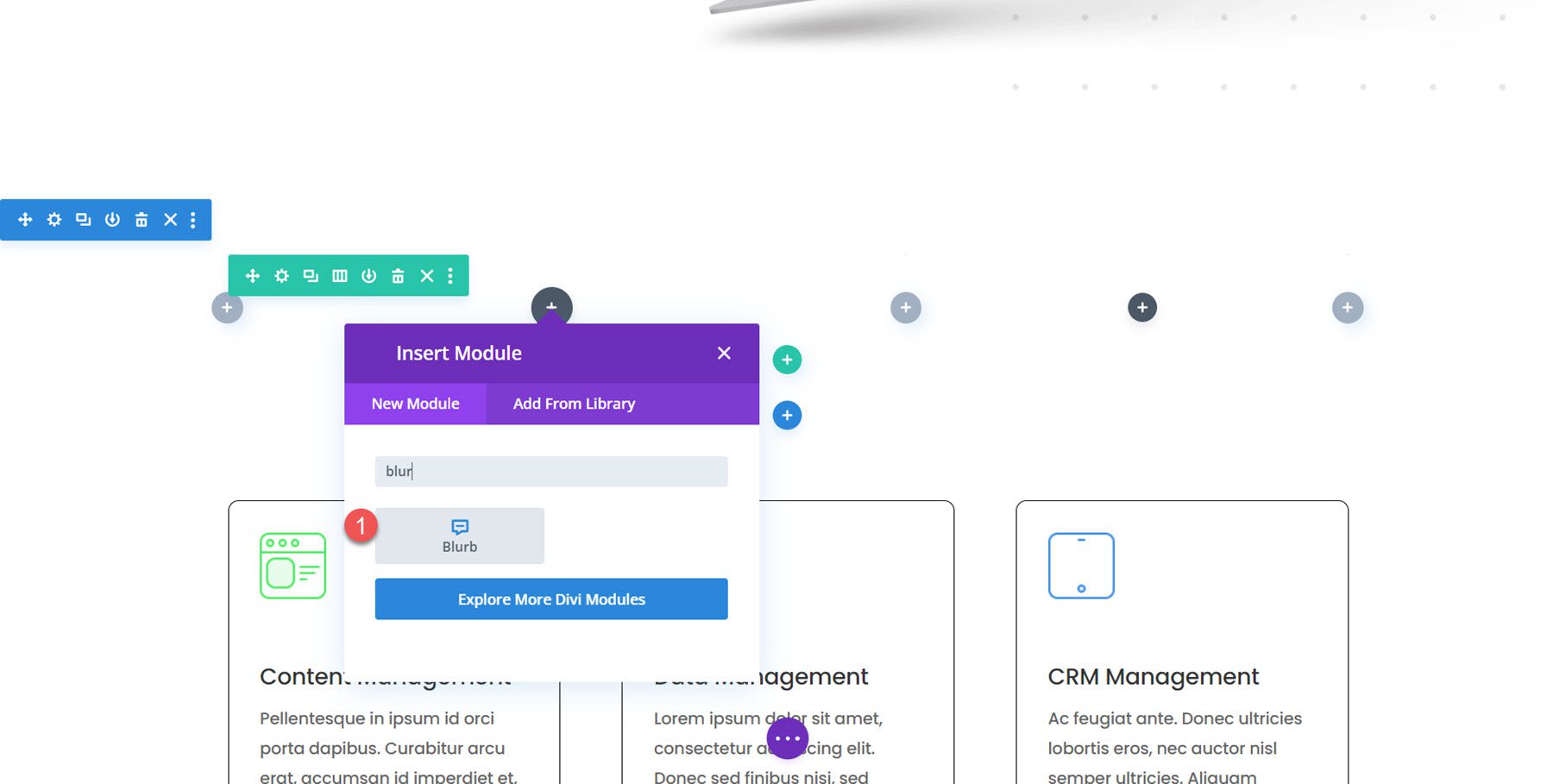 Divi Insert Blurb モジュールを使用してフローティング Blurb モジュールを作成する方法