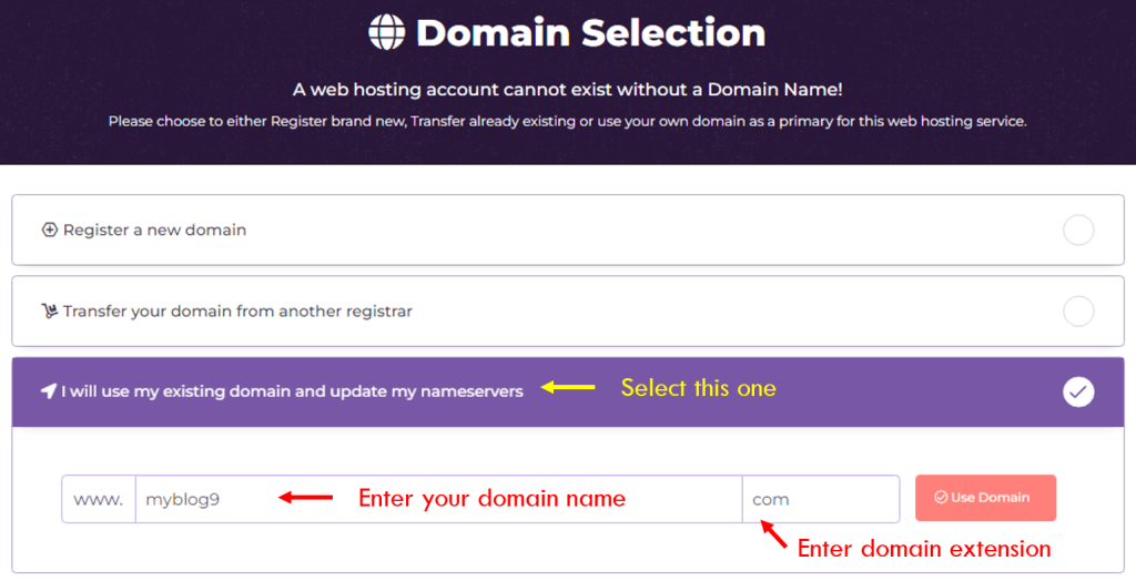 J'utiliserai le domaine d'un autre fournisseur