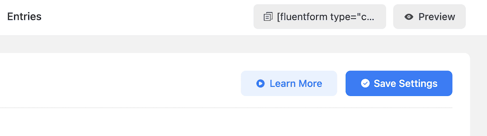 Le shortcode Fluent Forms pour un formulaire spécifique.