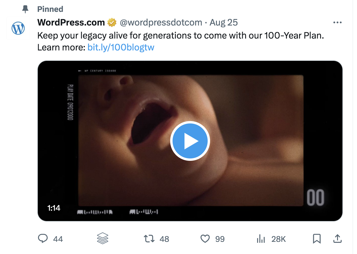 Публикация в социальной сети WordPress.com, вызывающая эмоции