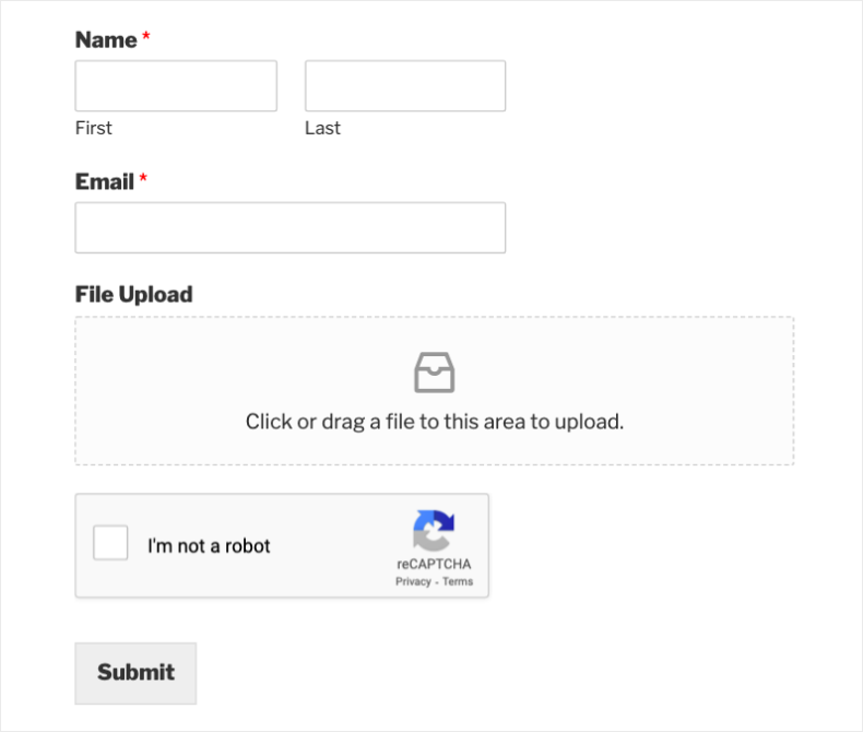Exemplo de formulário Captcha