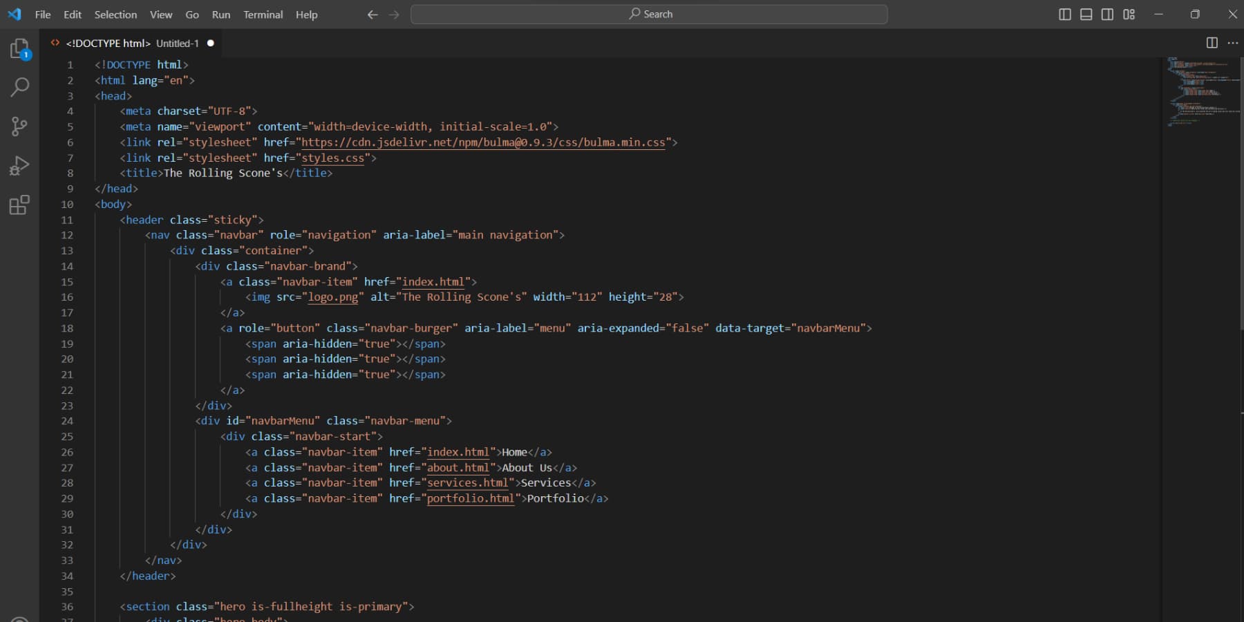 Visual Studio Code 内で ChatGPT によって生成されたコードのスクリーンショット