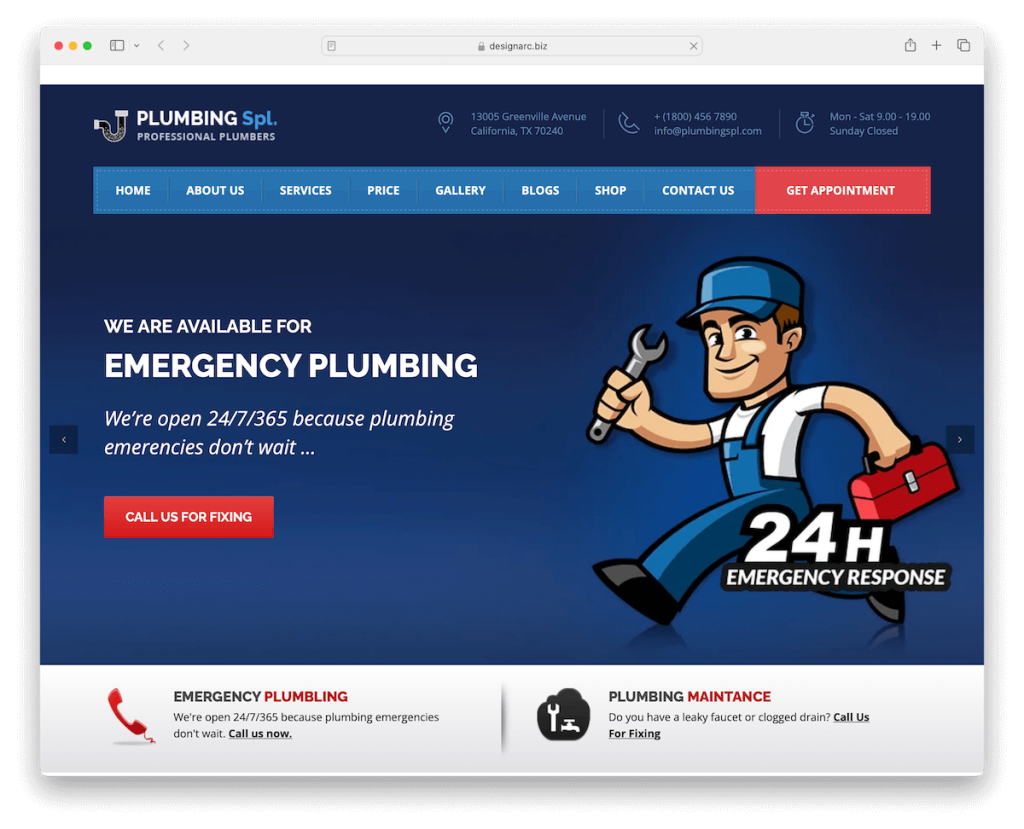 modello di sito web per tuttofare idraulico spl