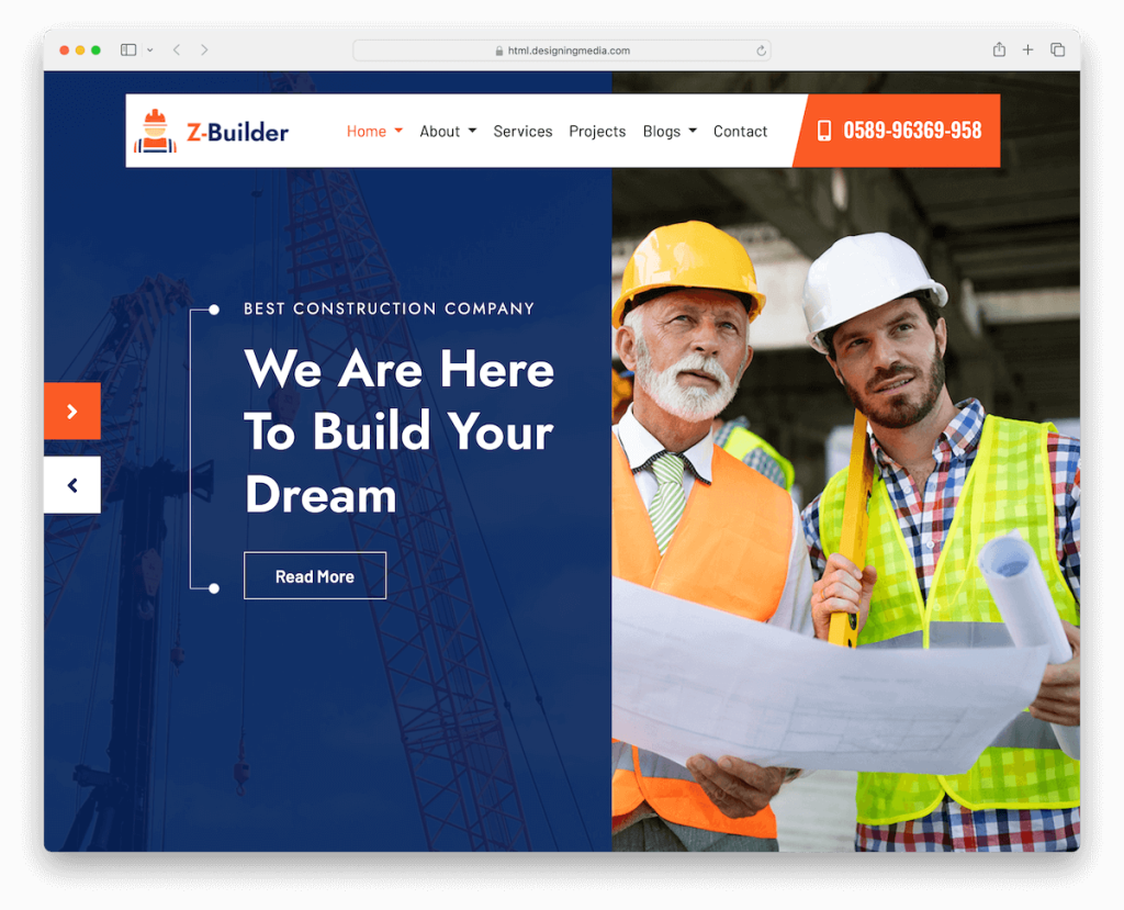 Modello di sito web tuttofare zbuilder