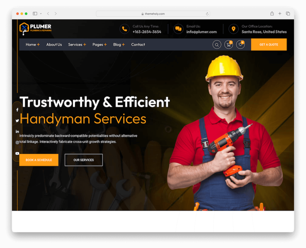 modello di sito web plumer tuttofare