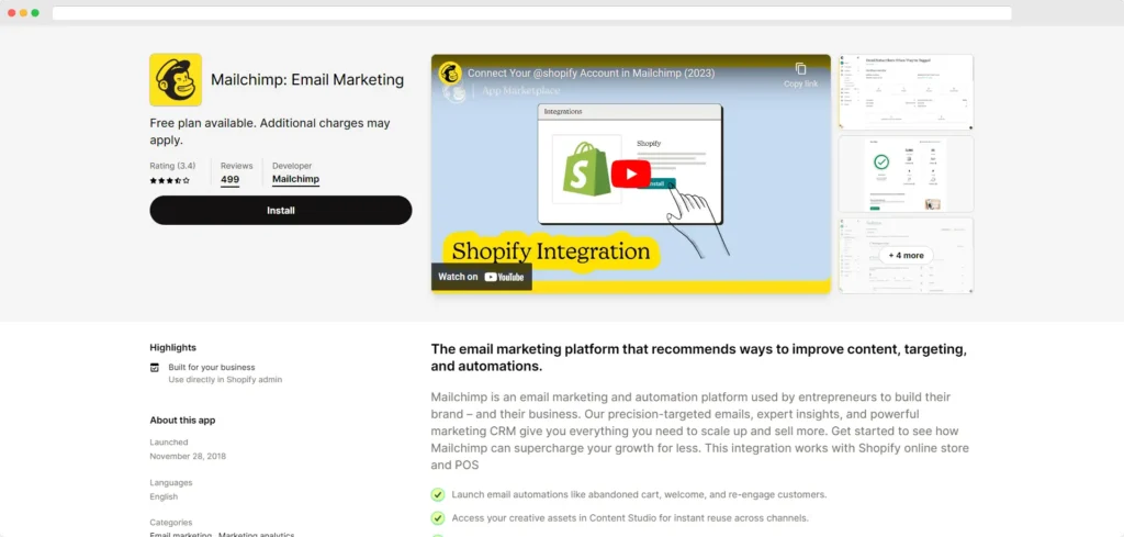 Marketing tramite posta elettronica Mailchimp