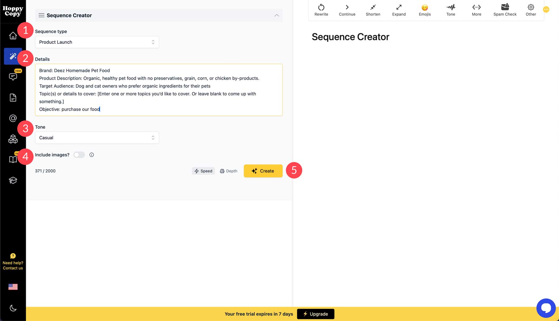 criar sequência de e-mail