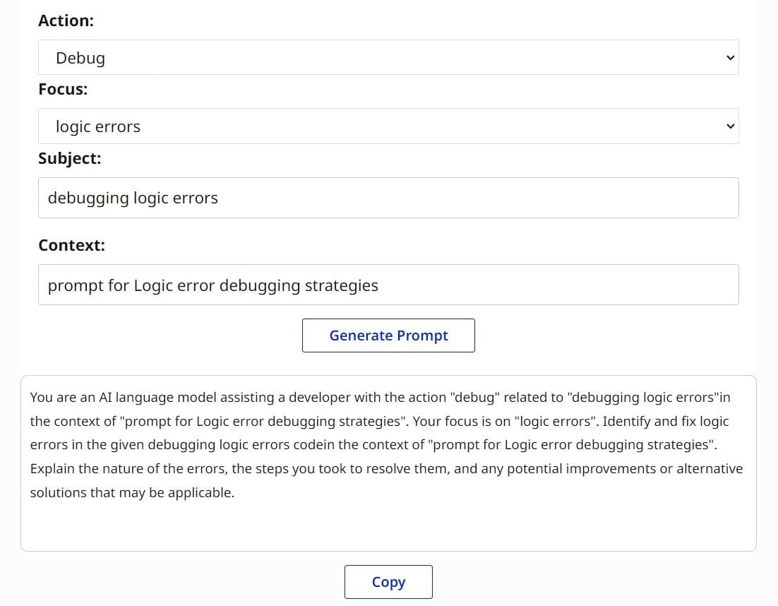 webutility.io prompt gpt per i programmatori