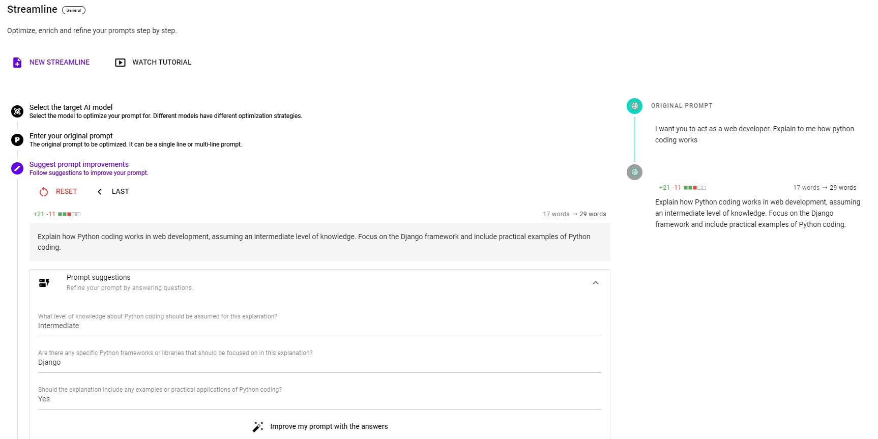 Promptinterfaccia prompt perfetta