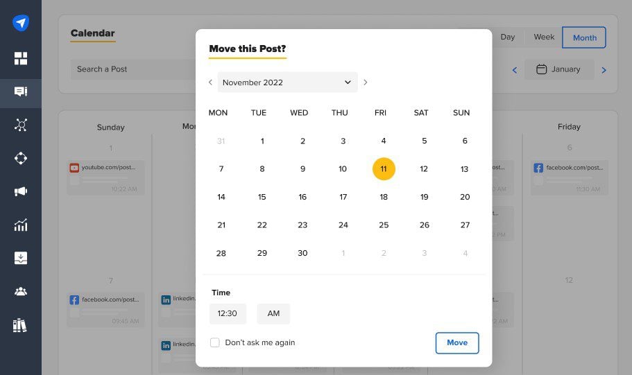 Calendrier de contenu