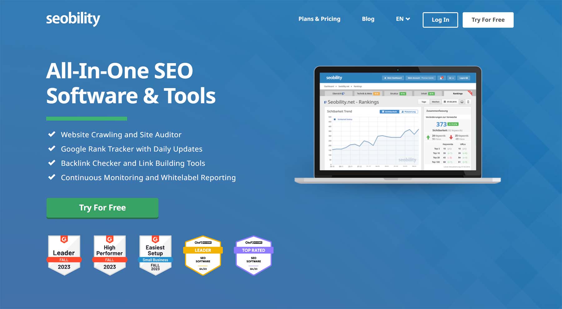 screenshot del sito web SEObility